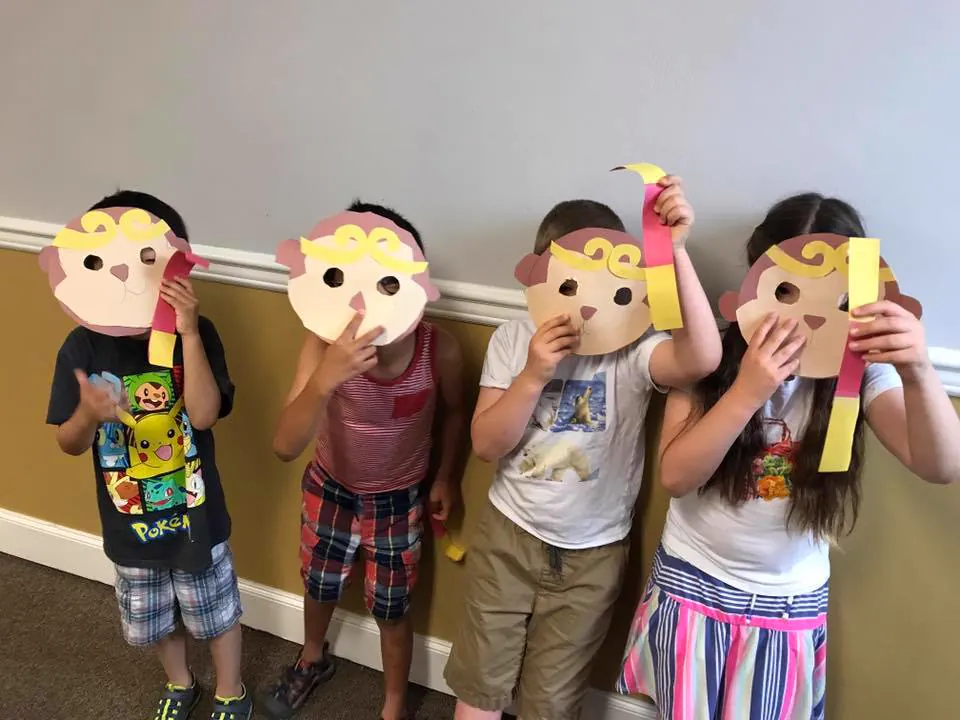 APLS students during a Monkey King story activity
