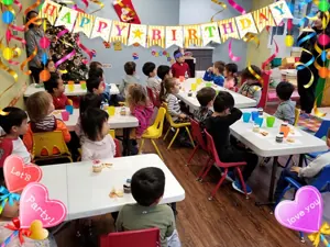 Children celebrating a birthday party at APLS